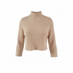 Superdown Cream Ribbed Knit Top